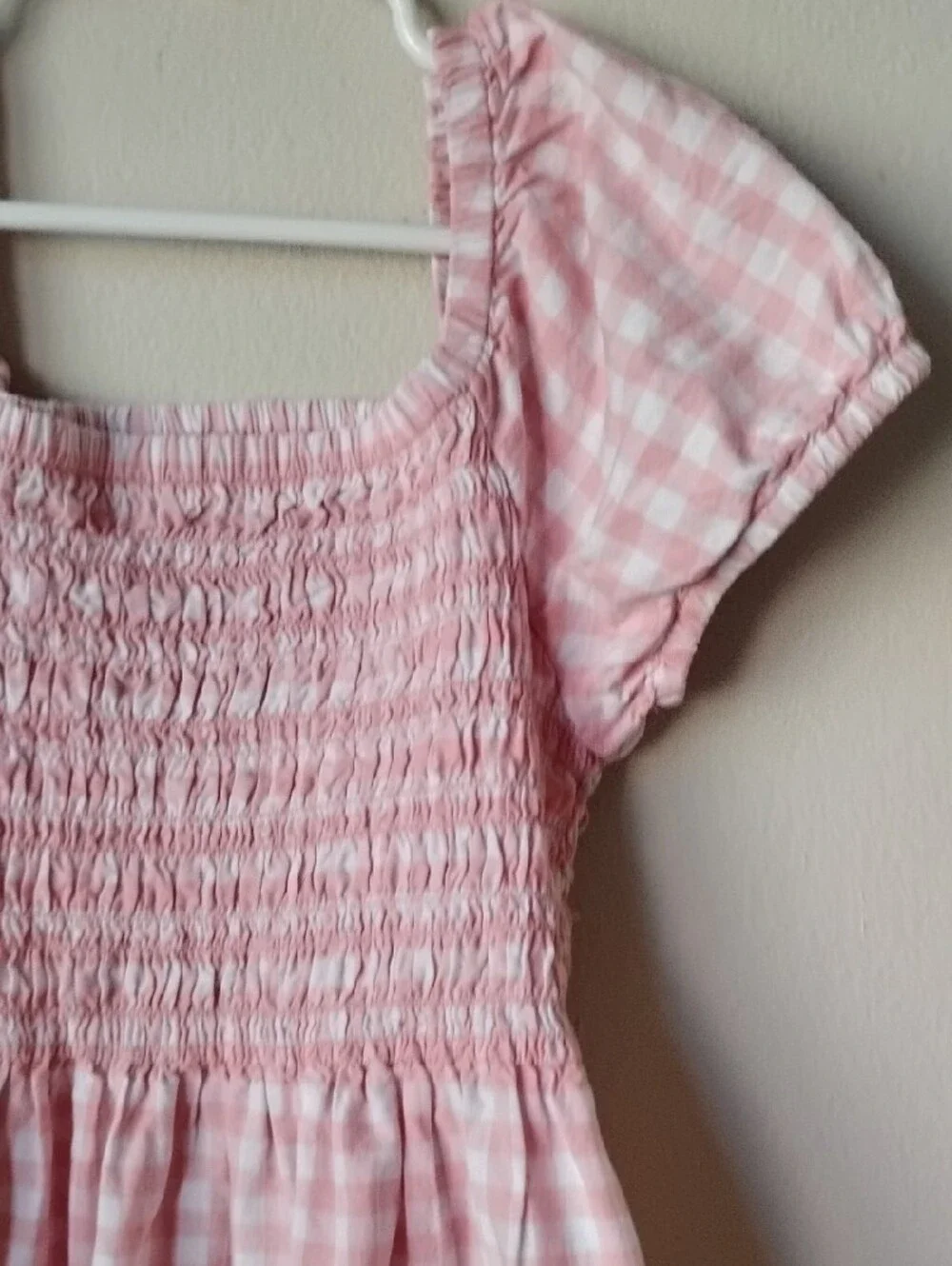 The Children's Place Pink Gingham Smocked Kids Dress